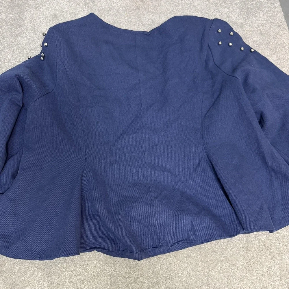 Dorinda Clark-Cole DCC Rose Collection Jacket Womens Large Blue Studded Zip
